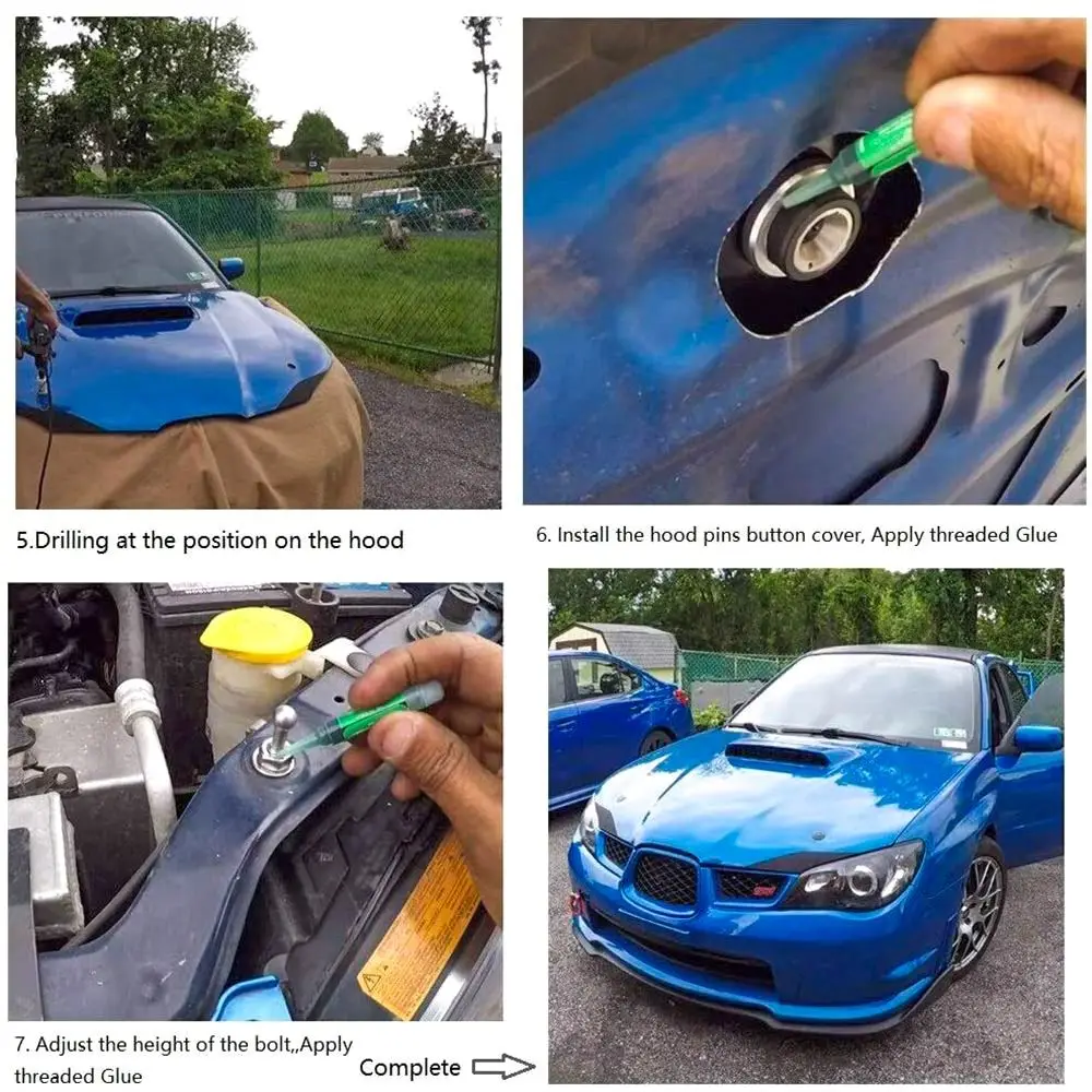 Hood Pins Lock 1Pcs Universal Quick Release Push Button Latch Clip Body Kit Front Bumper Hood Pin Aluminum Car Accessory Engine Bonnet Lock