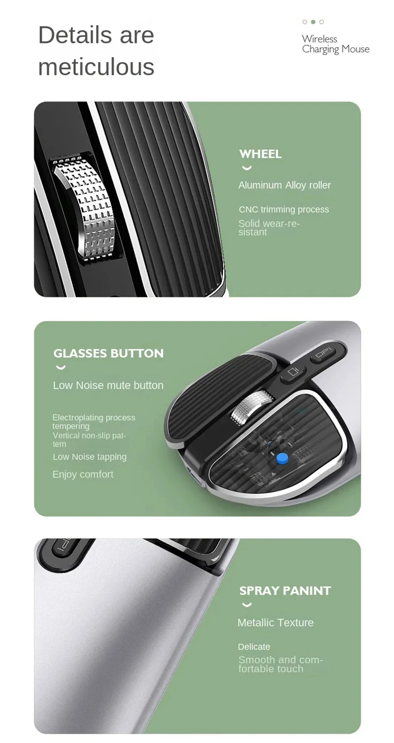 Xiaomi Wireless Mouse 2.4 GHz Anti-Slip Desktop Key 1600 DPI Adjustable USB Rechargeable Dual Model Silence Office Mouse Windows