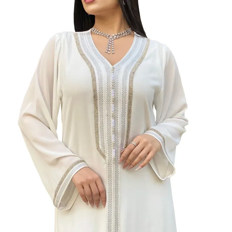 

Muslin Abaya For Women Loose Long Sleeves Dubai Jellaba Islamic Arabic Women Robe With Hat Fashion Turkey Kaftan Female Clothes