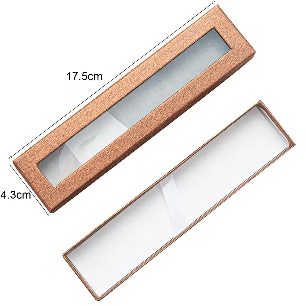 Pencil Case Transparent Window Business Office Paper Gift Pen Box Case Cardboard Pen Box Wrapping Supplies Caixa De L&aacute;pis pencil cases stationery box