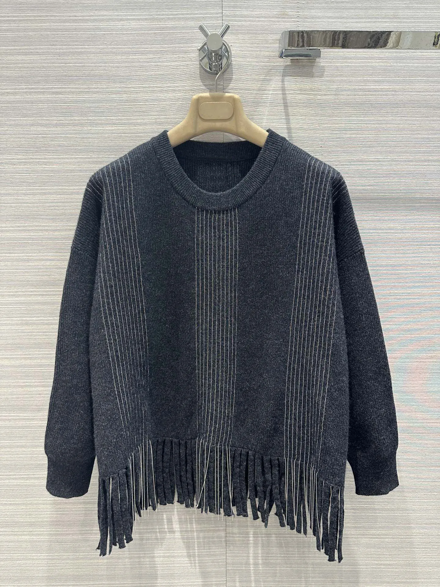 

Cashmere tassel top loose fit casual versatile fashion 2023 autumn new