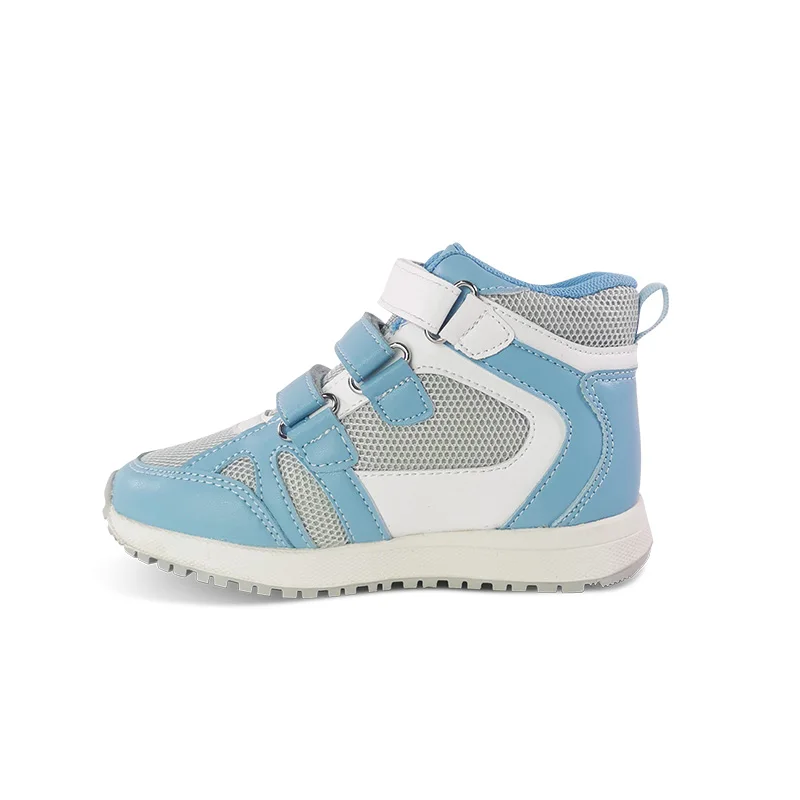 Ortoluckland Kid Boys Orthopedic Shoes For Children Baby Toddler Sneakers Luxury Brands Blue Mesh Leather Ankle Support Boots