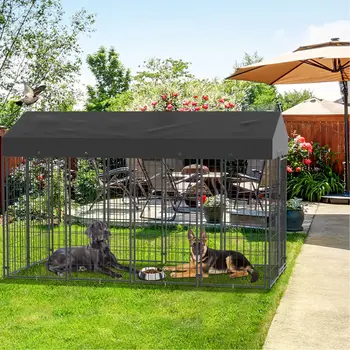 Extra Large Dog Cage Heavy Duty Pet Run Enclosure Pet Playpen with Roof Outdoor Pet Kennel High Fence 3