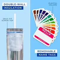 12-Pack Clear Double-Wall Acrylic Tumblers with Lids, Straws, and Cleaner | 16oz Reusable Cups for Cold & Hot Drinks 2