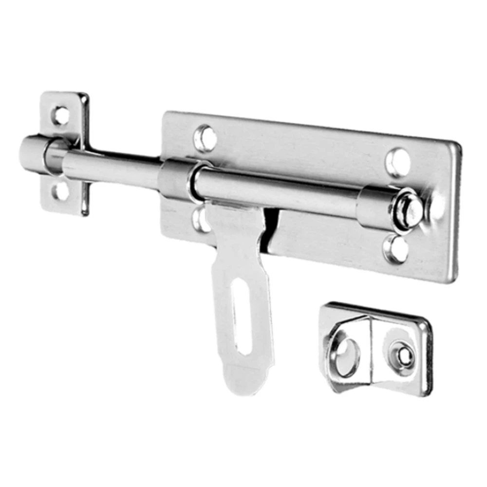 

4 Inch Door Lock Barrel Bolt Latch Padlock Clasp Set Hardware Brushed For Locking Window Door Drawer Cupboard Stainless Steel