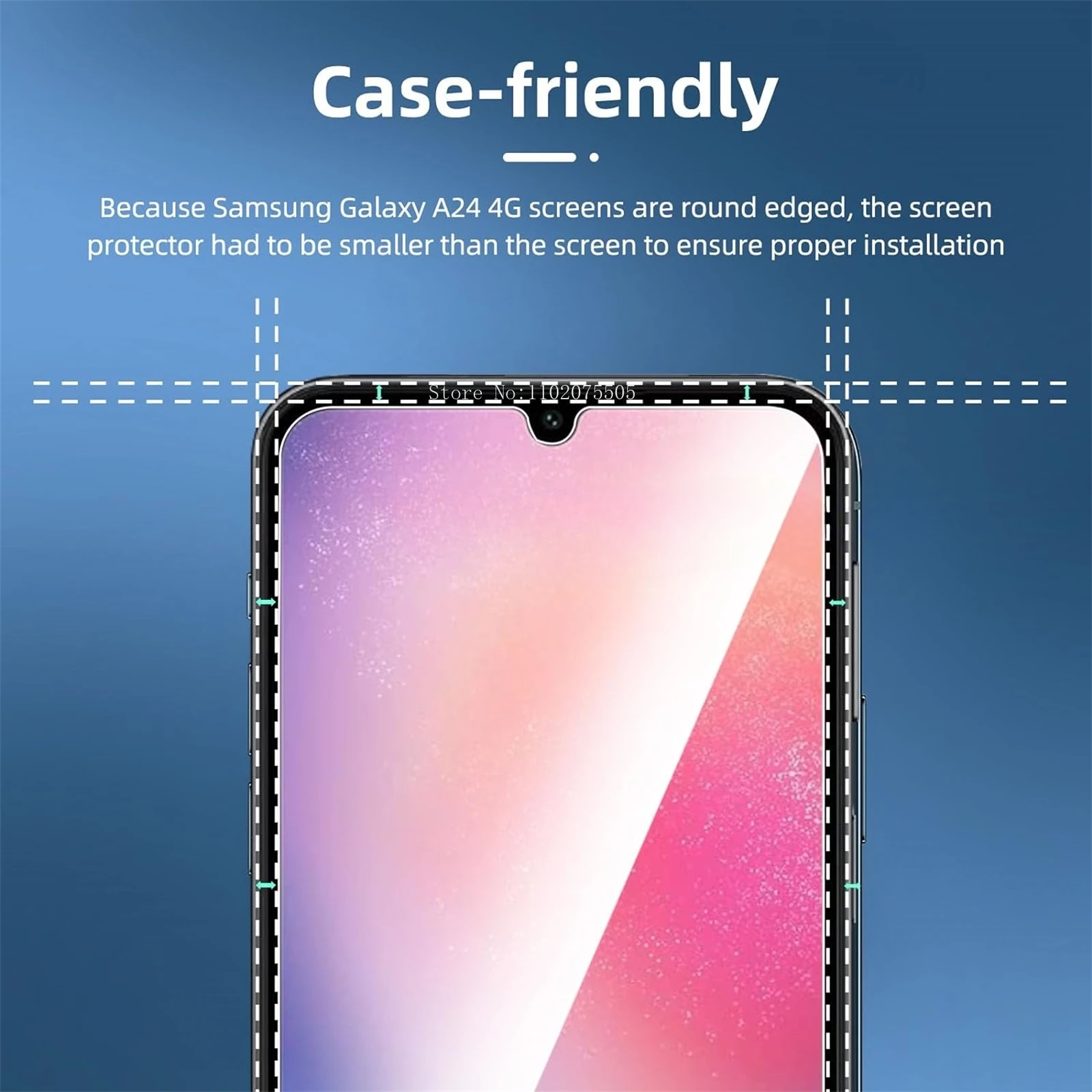 4Pcs 9D protezione a copertura totale per Samsung Galaxy A24 pellicola proteggi schermo in vetro antigraffio Anti-frantumazione - immagine 3