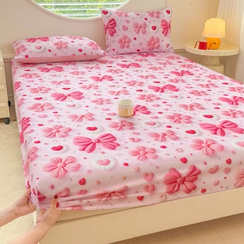 5D Printed Fitted Sheet Cool Feeling Bedsheet for Summer Floral Style Bed Cover Soft Sheet couvre lit (Pillowcase Need Order) 1