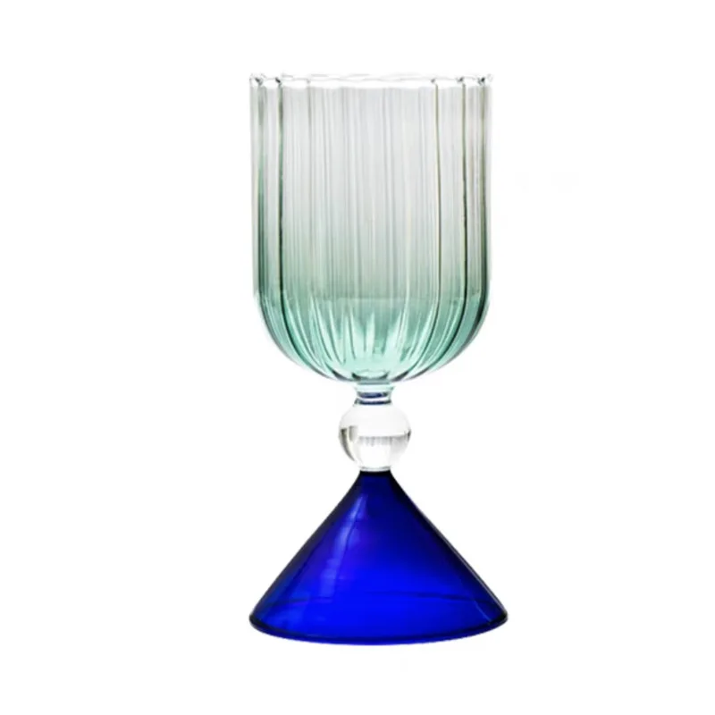 Martini Mojito Champagne Margarita Cocktail Glasses Goblet Cup Creative Two Tone Ripple Style