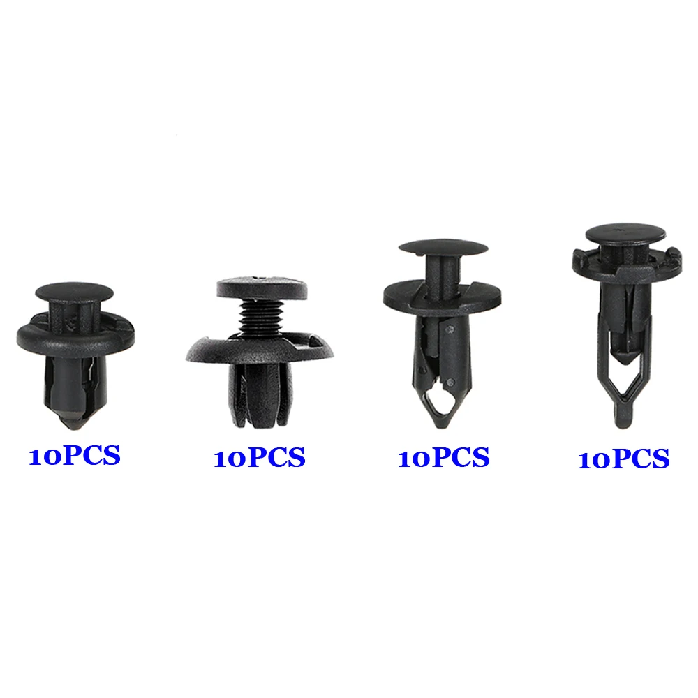 

Set Black Bumber Door Panel Car Fender Plastic Fastener 40pcs Rivets Trim Clip Panel Moulding Kit Retainer Useful