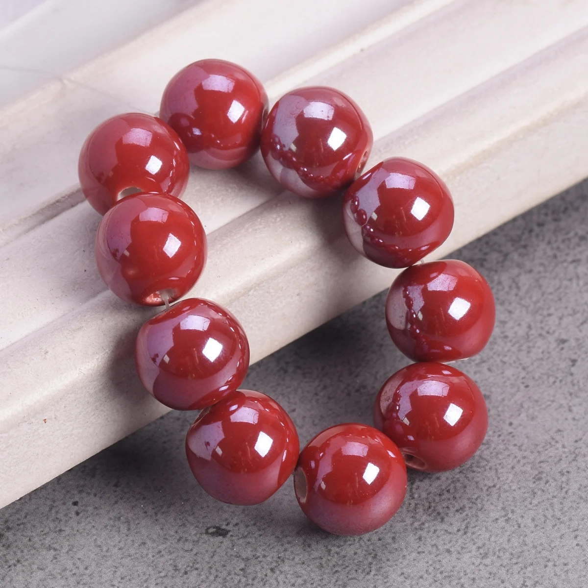 Craftdady – Kit 180 Perline In Porcellana 8 Mm Fatte A Mano, 12 Colori, Con Filo Nylon 24 M, Per Creare Gioielli Fai Da Te