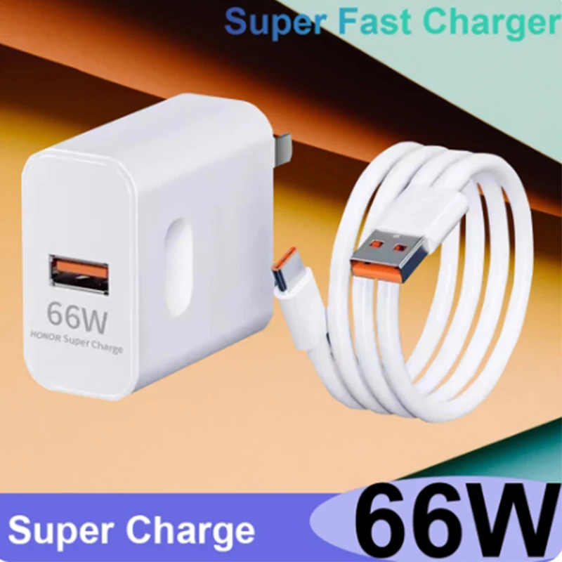 Caricatore Auto 66W USB + Cavo 6A Per Honor 90, Huawei - SuperCharge Rapida