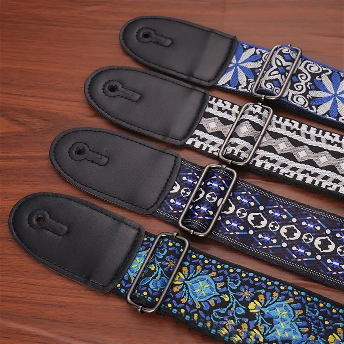 Description Picture 2 of itemEmbroidered Print Guitar Strap Vintage Ethnic Style Adjustable Strap for Folk Electric Guitar Bass Ukulele Guitar Accessories