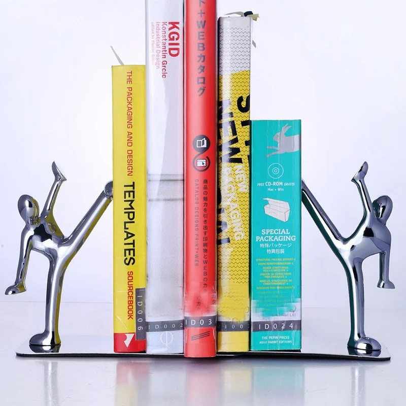 

2Pcs Kung Fu Figurine Hand Push Office Book Stand Organizer Holder Home Shelf