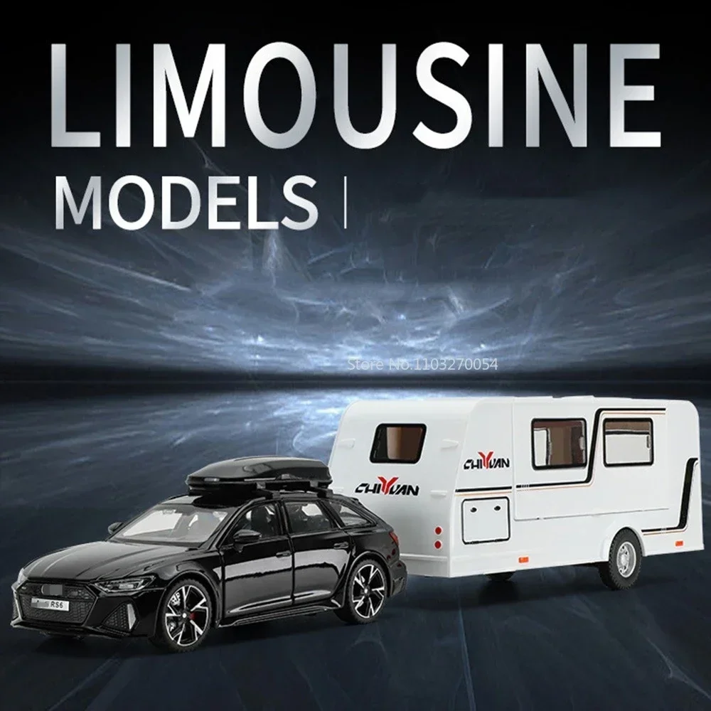 1/32 RS6 RV Simulation Alloy Models Car Toy Metal Diecast With Pull Back Sound And Light Vehicles For Boys Toys Gifts Collection 2