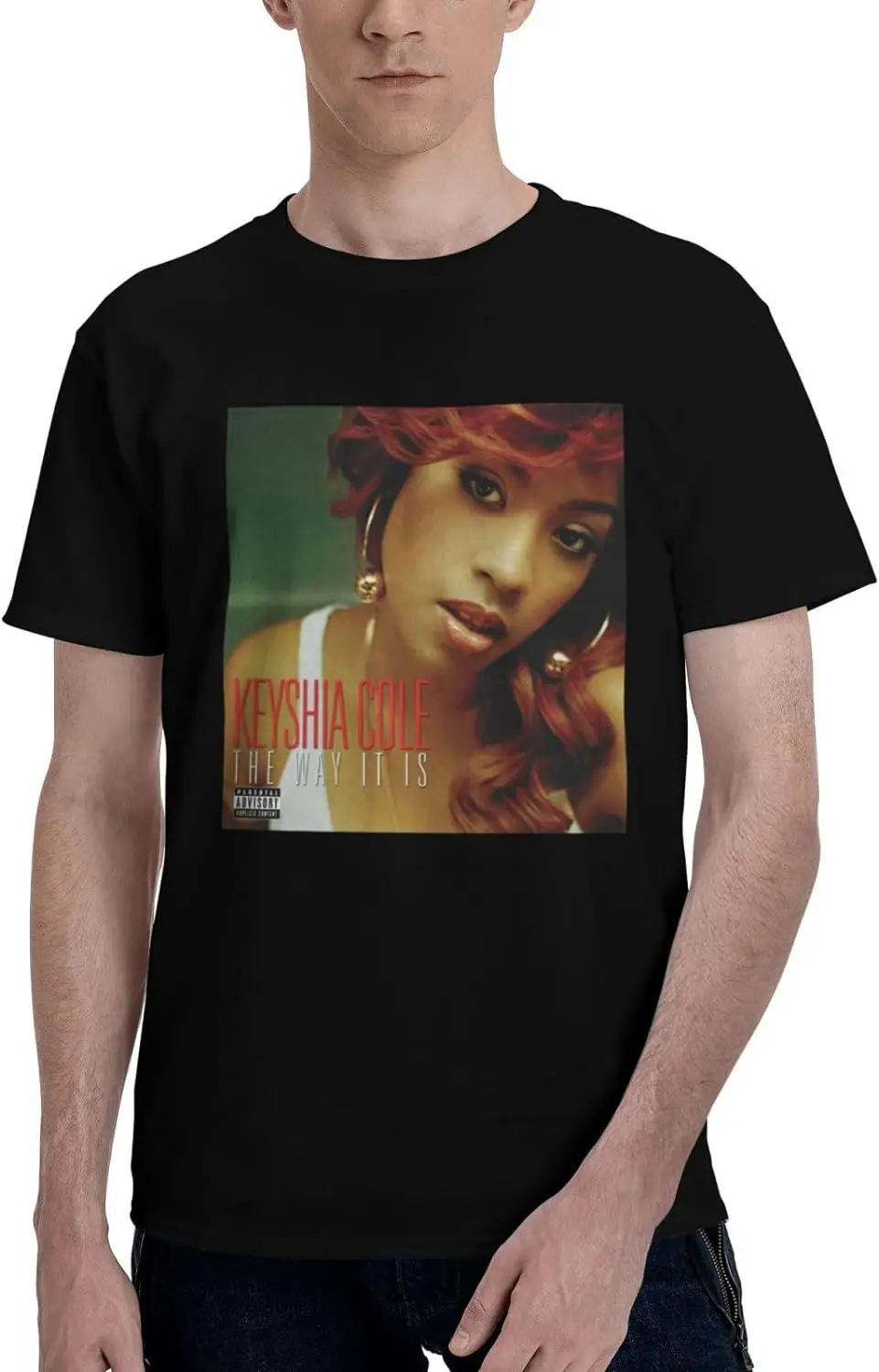 

ELjHy Keyshia Cole Мужская футболка с коротким рукавом Уличная хлопковая Футболка с круглым вырезом черная