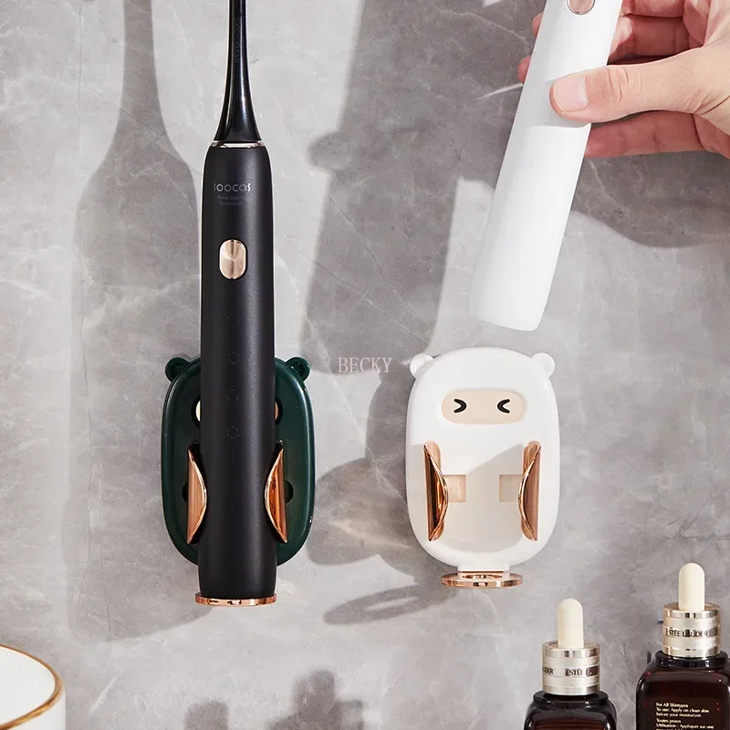 Wall-mounted Toothbrush Stand Rack Creative Electric Toothbrush Holder Punch-free Electric Organizer Bathroom Gadgets