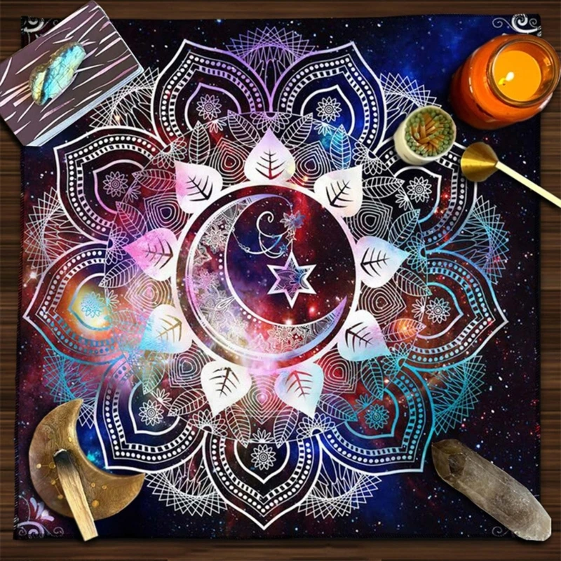 

Карты Таро Скатерть Алтари Ткань Луна/ТайЧи Астрология Скатерть Гадания Карты Коврик Гобелен Украшения Стены