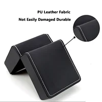 Boîte-cadeau de montre unique noire avec oreiller, présentoir de montre-bracelet en cuir PU, organisateur pour hommes, boîtier de montre en cuir PU à clapet 5