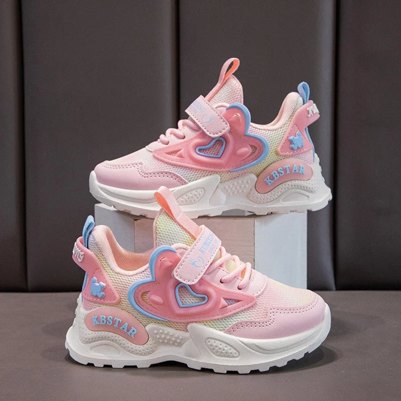 Breathable Mesh Kids Running Shoes for Girls Autumn