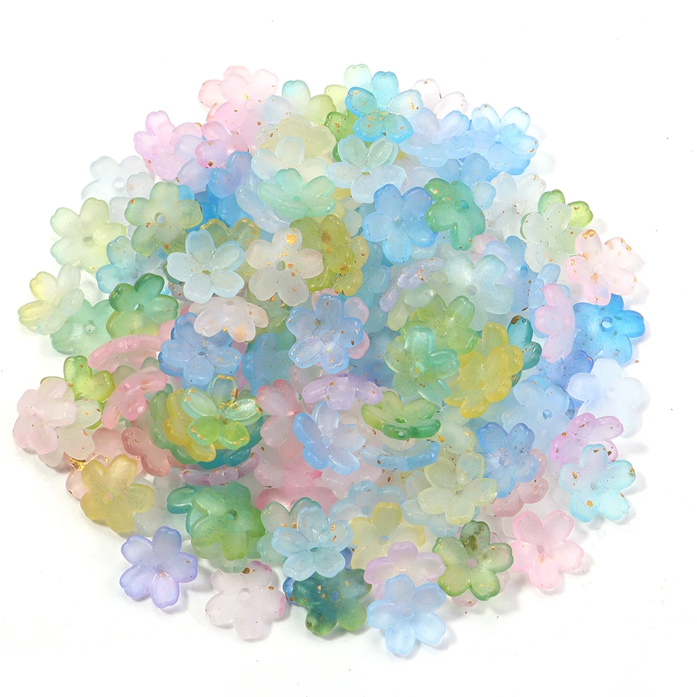 Vibrant 11mm Multi-Colored Acrylic Flower Beads - 200pcs Set