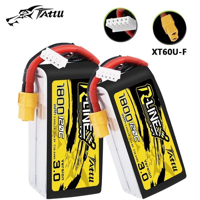 

Новый аккумулятор TATTU R-LINE 3,0 14,8 V Lipo 1800mAh 120C для радиоуправляемого вертолета квадрокоптера FPV гоночного дрона запчасти 14,8 V батарея для дрона