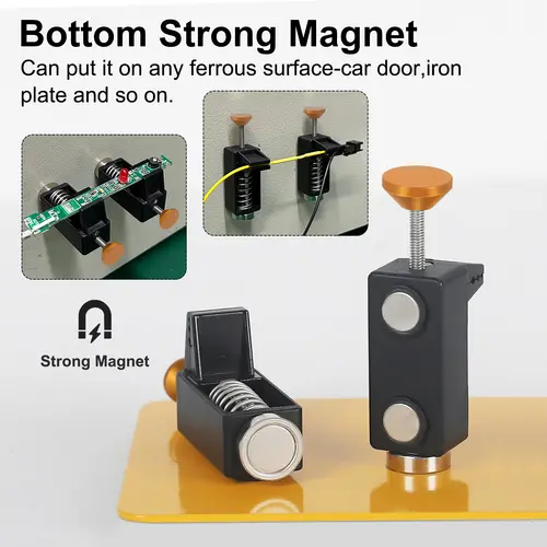 NEWACALOX Magnetic Helping Hands Soldering Third Hand with 6/8 Flexible Alligator Clips/Tool Box Adjust PCB Holder Electronic Re - Image 3