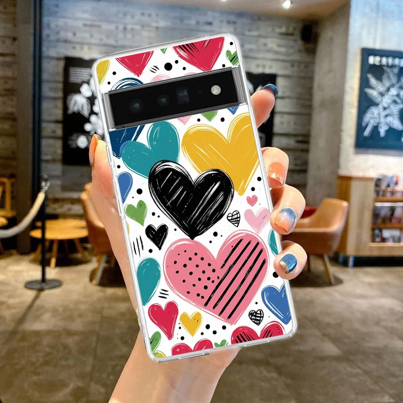 Transparent Soft TPU Phone Case with Loving Print Design