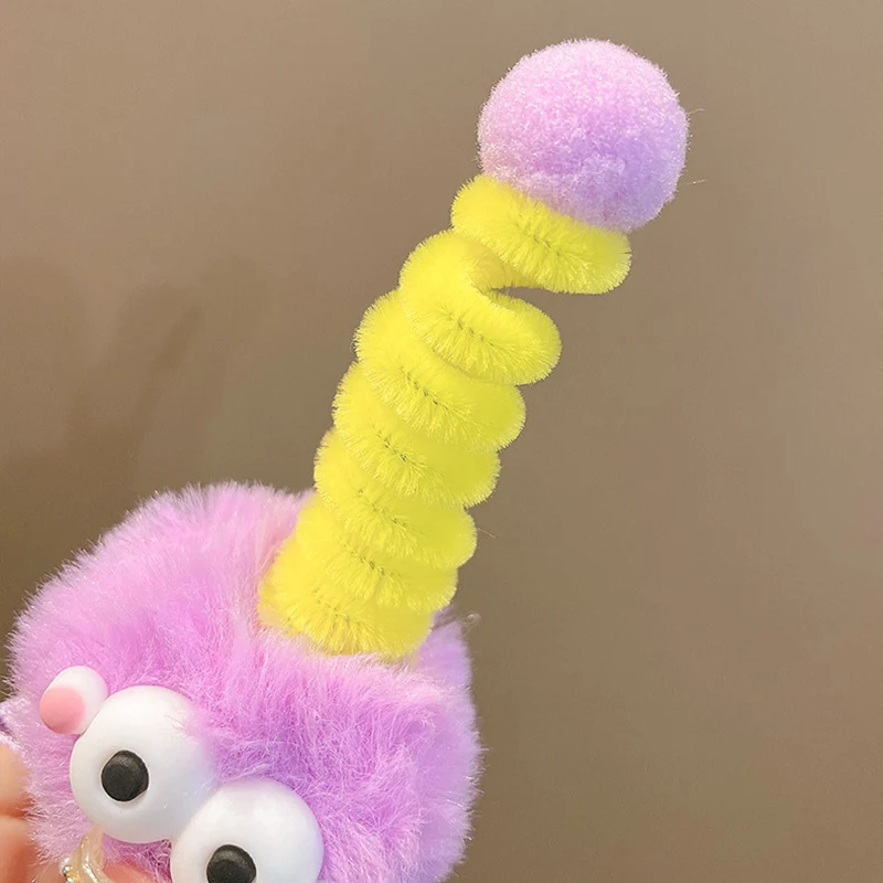 1/5pcs Colorful Little Monster Hairpins Girls Kid Cartoon Plush Antenna Briquettes Hair Clips Barrette Big Eye Doll Headwears 4