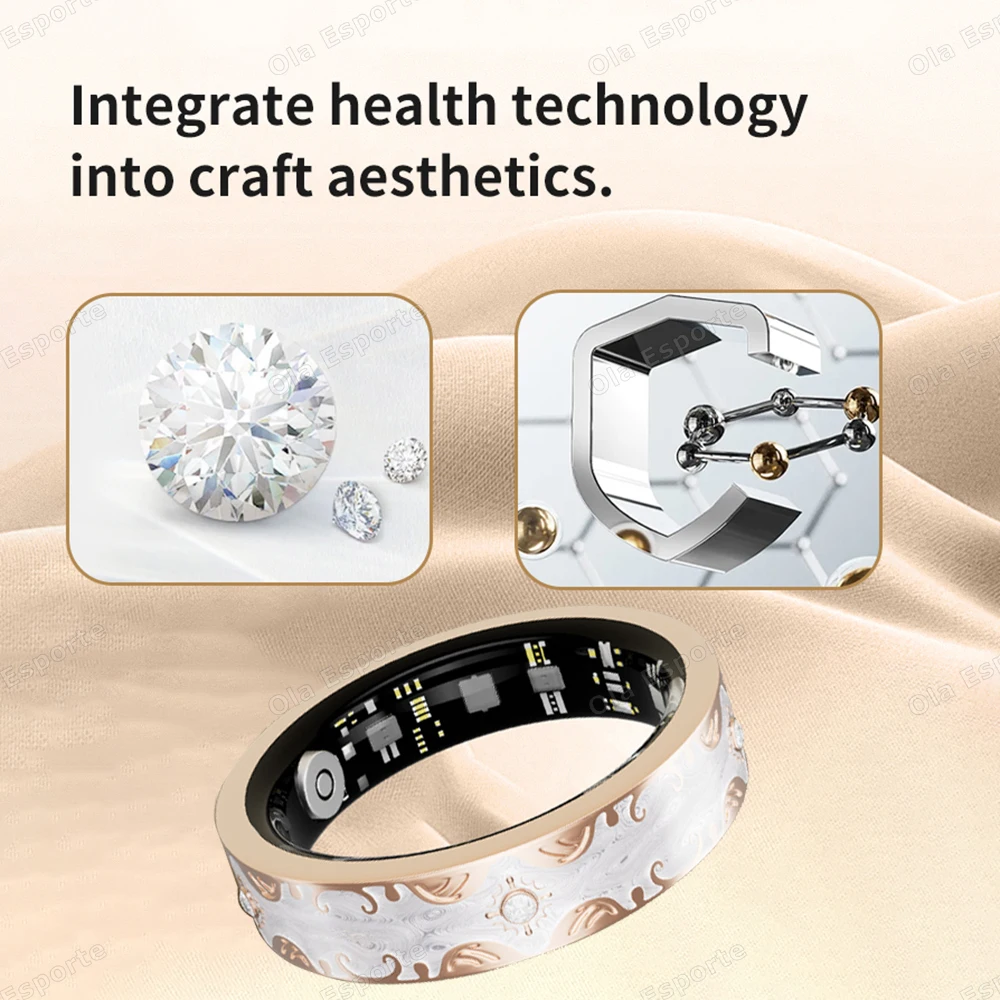 New Diamond Fashion Smart Ring Heart Rate Sleep Health Monitor Waterproof Various Colors Available Women Smartring Holiday Gifts