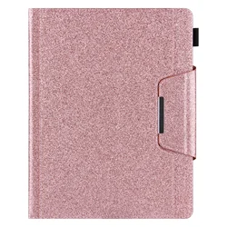 Elegant Leather Glitter Case with Card Slot Cover - iPad 5th 6th 9.7 (Glitter Rose Gold)