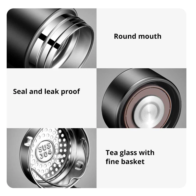 Stainless Steel Thermos Bottle 500ml Creative Smart Temperature Display Thermal Mug Male Female Portable Business Gift 1pc