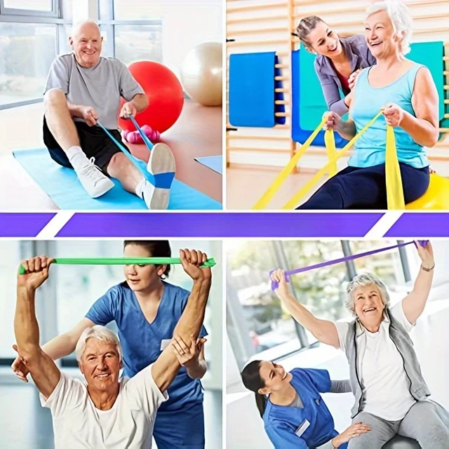 Three sets of yoga resistance bands, TPE elastic stretching bands with four resistance levels, and exercise equipment for fitnes 4