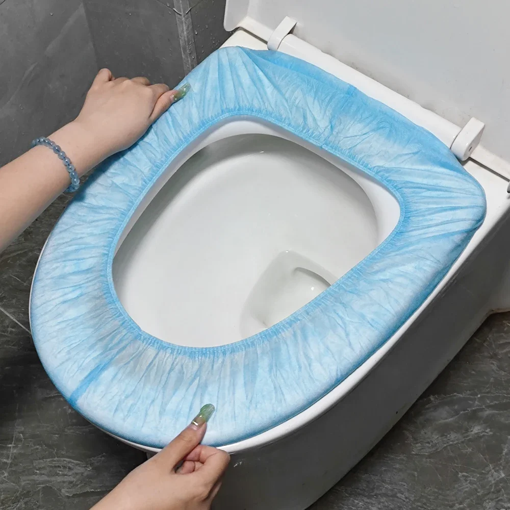 Safety Non-woven Fabric Disposable Toilet Seat Covers  Waterproof Toilet Paper Pads Mat Cover for Maternity Hospital Bathroom 2