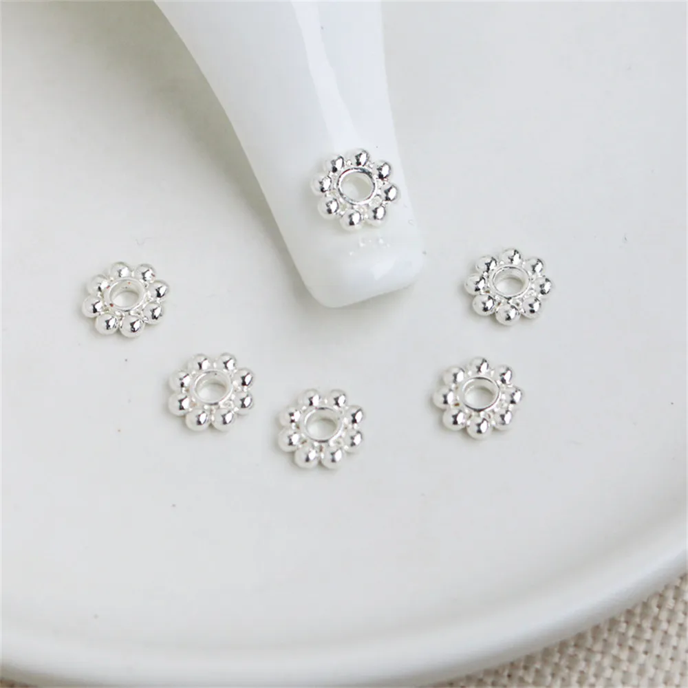 

Silver Color Preserving 10mm Snowflake Slice Spacer Beads for DIY Jewelry Making Components Bracelets Accessories