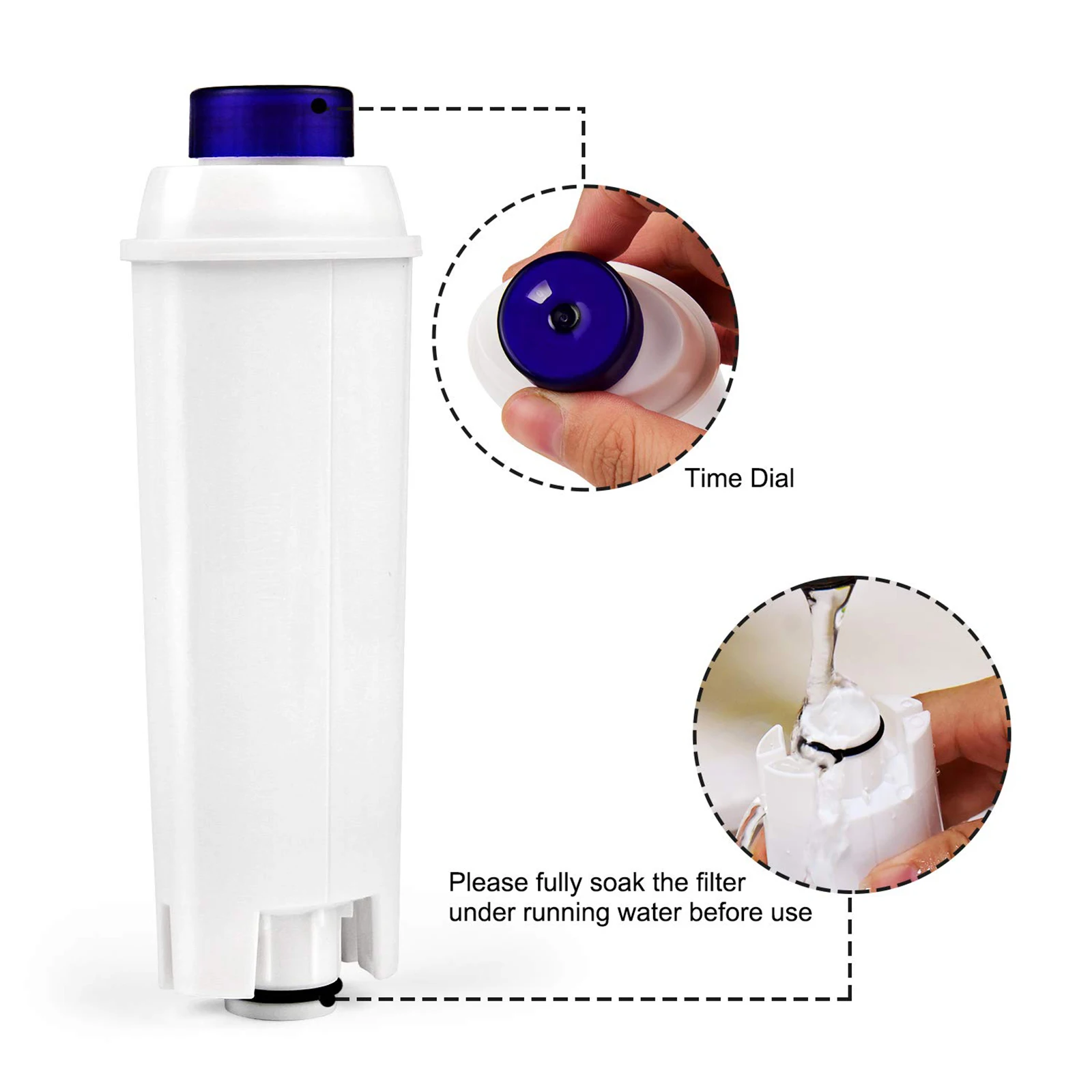 Replace Delonghi DLSC002 water filter, Delong coffee machine ECAM ESAM ETAM  BCO series replacement water filter