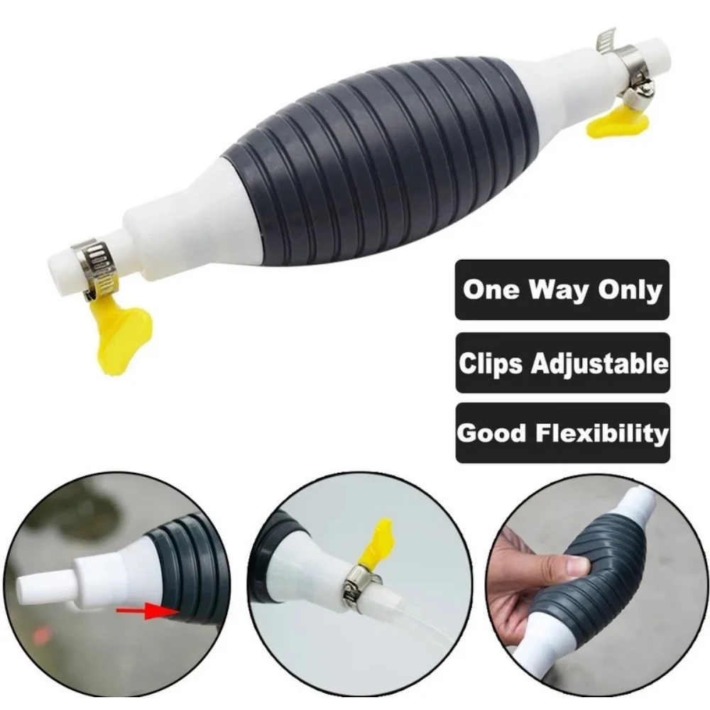 Oil Syringe Pump Universal Car Emergency Fuel Extractor Siphon Hose Manual Pressurised Self-priming Engine Diesel