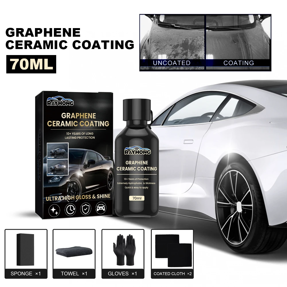 70ml Nano Ceramic Coating Graphene UV Glow Graphene Ceramic Coating Advanced Technology Hydrophobic Paint Protection Waterproof