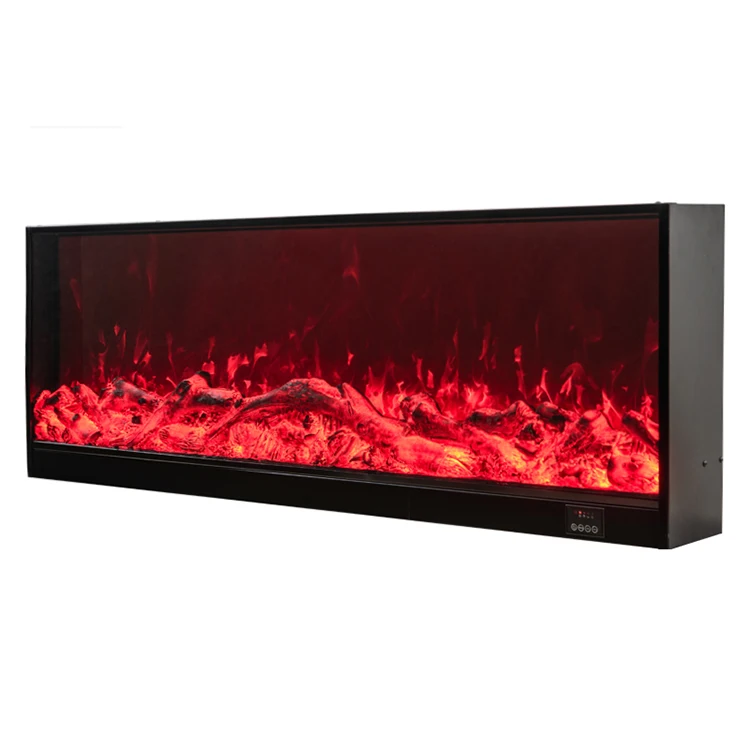 High-end Luxury Black Wall Mount Electric Fireplace Indoor Led Decorative Smart 60 Inch Fireplace Inserts For Living Room