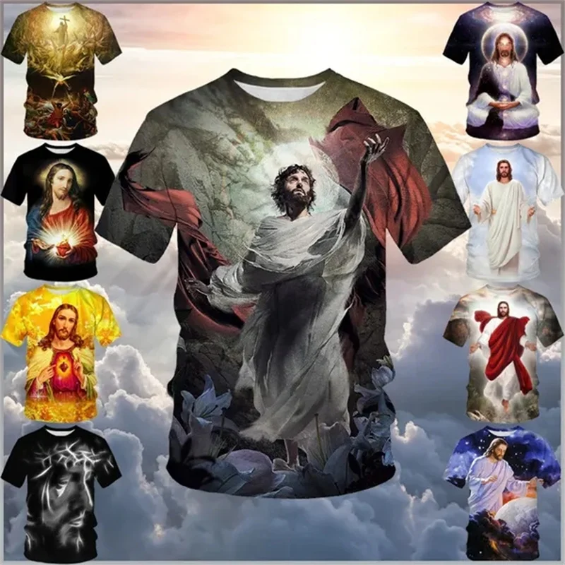 

God! The Cross Jesus Loves All Christians Fashion 3D Printed T Shirts Christ Casual Short Sleeve Tops T Shirt Trendy Unisex Tees