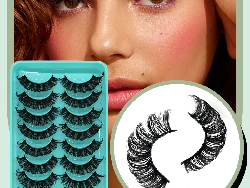 Description Picture 6 of item10 Pairs 3D Russian Volume Eyelashes Fluffly Natural Thick Mink False Lashes Reusable Strip Lash Extentions Cilios Makeup