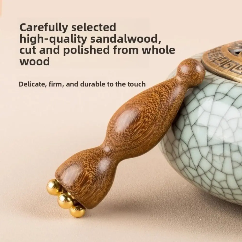 New Lotus Pod Eye Massager Roller 5 Teeth Wooden Eye Scraping Tendon Stick Mini Face Massage Stick for Relieve Facial Fatigue