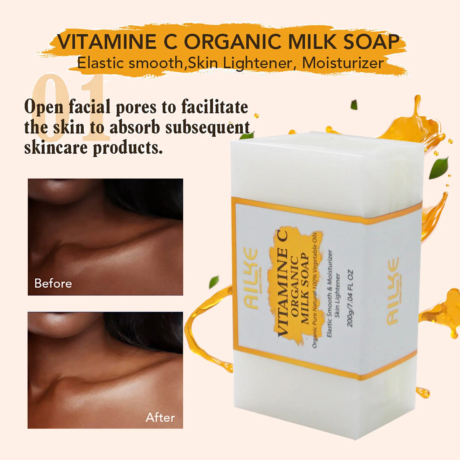 AILKE Vitamin C Skin Care Range, Lightening, Brightening Body Lotion, Even Skin Tone Cream, Regenerae Face & Body Serum 4