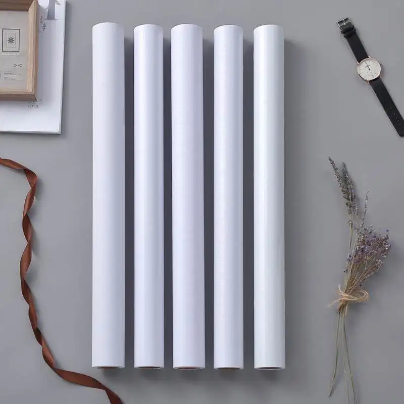 Pure White Wallpaper Self-Adhesive Waterproof Moisture-Proof Paint Kitchen Wall Stickers Cabinet Table Furniture Decoration Film 4