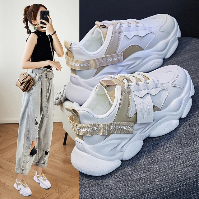 Zapatillas Sneakers Con Plataforma Alta Mujer Moda 2018 - $ 1.300