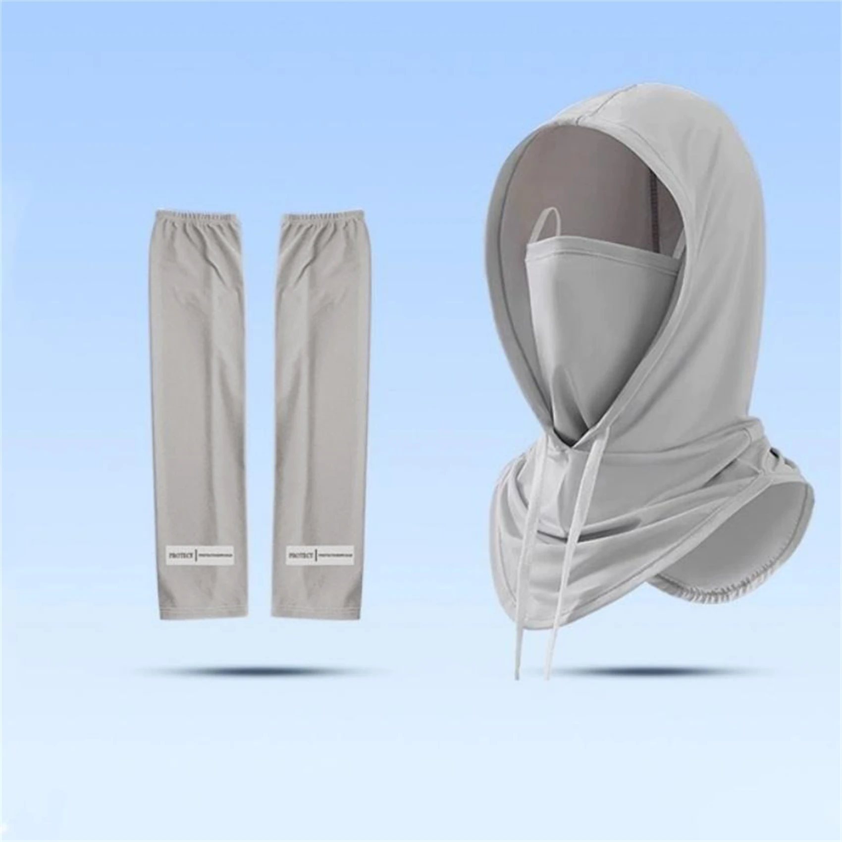 Arm Sleeves Sunscreen Summer Sun UV Protection Ice Silk Bib Combo Outdoor Cycling Fishing Climbing Women Men Mask Cuff Sleeves