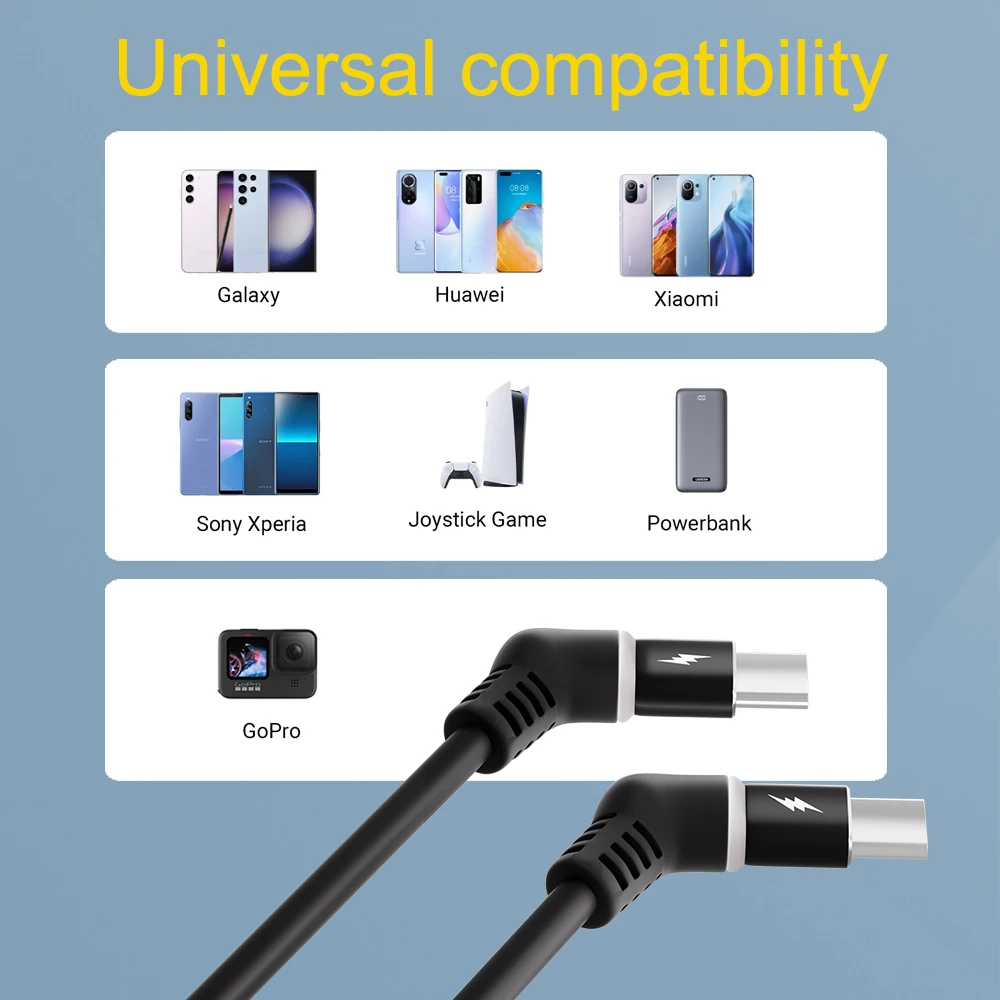 Universal High-Speed USB-C Charging Cable – 60W PD & QC 3.0 Fast Charge
