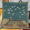 New Silk Scarf Women Pheasant Print Square Scarves Head Echarpes Silk Foulards Femme Wraps Beach Shawls Bandana Lady Hijabs 90CM 1