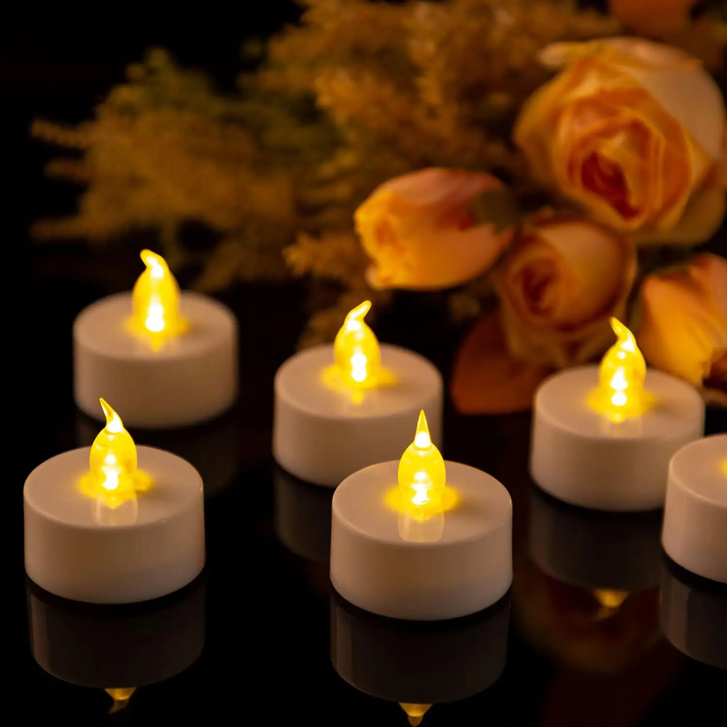 Battery-Powered LED Flickering Candles for a Warm Ambiance, Multipack
