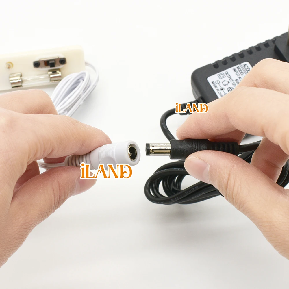 Doll Accessories iLAND Dollhouse Voltage Converter Socket Dc 12v EU Universal Plug Adapter Miniature Lamp Light