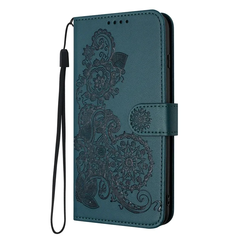 Paisley Leather Flip Stand Wallet Phone Case Cover